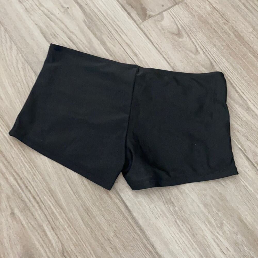 Black Stretch Swimwear Boy Shorts